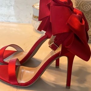 Sexy red satin heels